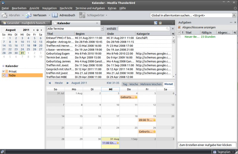 Termine und Kontakte überall nutzen mit Thunderbird und Google-Mail - computer.daten.netze 